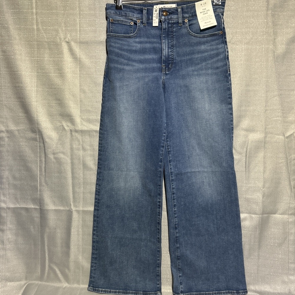 Madewell The Wide-Leg Jean High Rise Fitted through‎ Hip size W 28 magic pockets